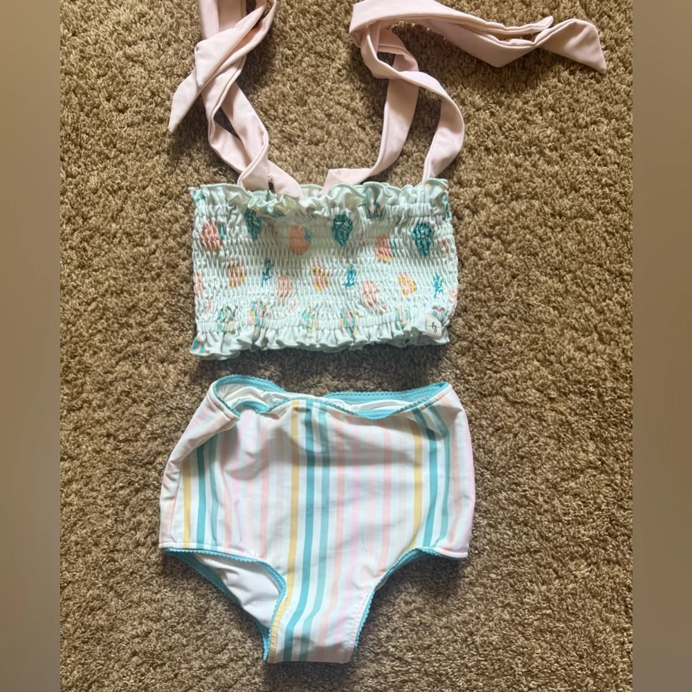 Chic Pink and Blue High-Waisted Bikini